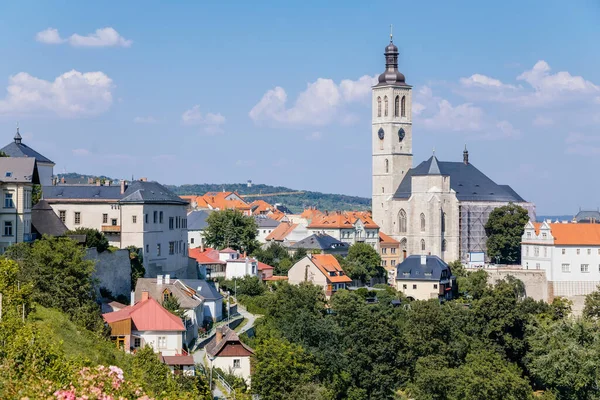 Panorámás Kilátás Kutna Hora Szent Jakab Templom Kostel Jakuba Közép — Stock Fotó