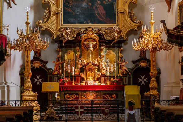 Εσωτερικό Της Μάλτας Εκκλησία Της Παναγίας Κάτω Από Την Αλυσίδα — Φωτογραφία Αρχείου
