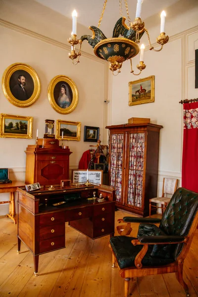 Stock image Castle interior. Cabinet with writing desk. Chateau in classicist style. Castle Duchcov, Czech Republic, September 19, 2020