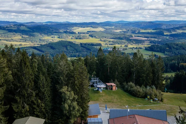 Panorama Sumana National Park Kramolin Slupecny Vrch Treetop Walkway Lipno — Zdjęcie stockowe