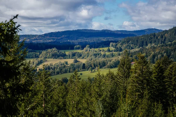 Panorama Des Sumana Nationalparks Kramolin Und Slupecny Vrch Vom Baumwipfelpfad — Stockfoto