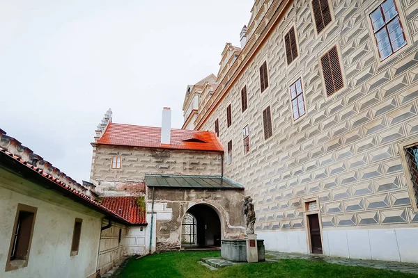 Renaissance Castle Horsovsky Tyn Διακοσμημένο Για Χριστούγεννα Και Την Πρωτοχρονιά — Φωτογραφία Αρχείου