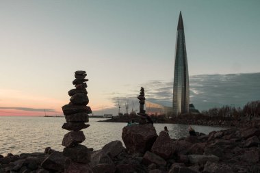 St. Petersburg, Rusya Federasyonu - 5 Kasım 2018: piramitler çok fonksiyonlu karmaşık gazprom 