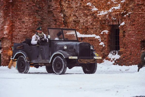 San Petersburgo Rusia Febrero 2018 Club Histórico Militar Reconstruyó Batalla —  Fotos de Stock