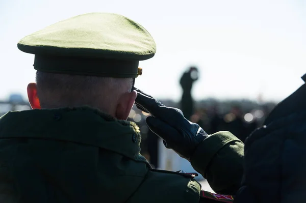 Training before the parade in honor of the victory in the First — Stock Photo, Image