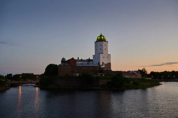 Una Notte Bianca Castello Vyborg Nella Regione Leningrado Russia Costruito — Foto Stock