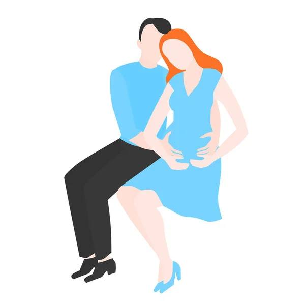 Schwangere Frau mit Ehemann. Familienpaar erwartet ein Baby — Stockvektor