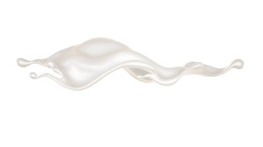 Güzel, zarif bir süt damlası. 3d illüstrasyon, 3d canlandırma