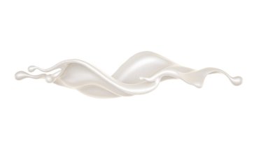 Güzel, zarif bir süt damlası. 3d illüstrasyon, 3d canlandırma
