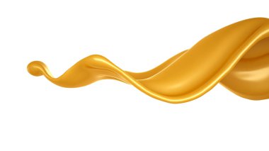 Güzel, zarif bir karamel serpintisi. 3d illüstrasyon, 3d canlandırma