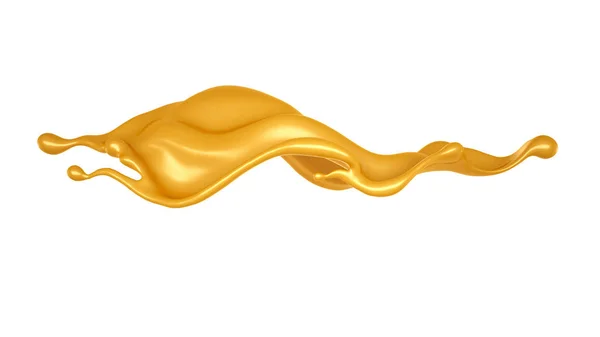 Krásná, elegantní šplouchnutí karamelu. 3D ilustrace, 3D vykreslování. — Stock fotografie