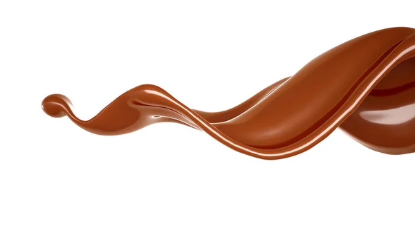 Um lindo e elegante toque de chocolate. Ilustração 3d, renderização 3d — Fotografia de Stock