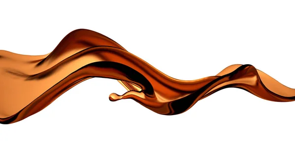 Güzel, zarif bir kahverengi sıvı sıçraması. 3d illüstrasyon, 3d canlandırma — Stok fotoğraf