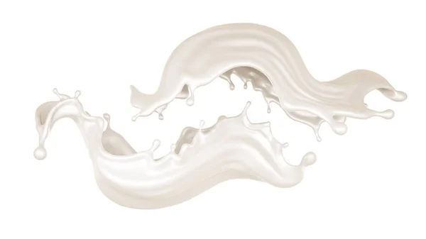 Isolant éclaboussure de lait sur fond blanc. Illustration 3d, rendu 3d — Photo