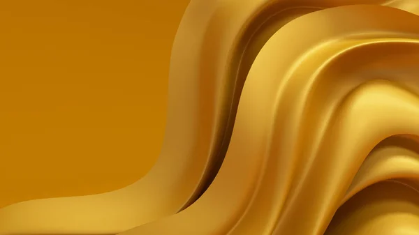 Sfondo di lusso con tessuto drappeggio oro. Illustrazione 3d, rendering 3d — Foto Stock