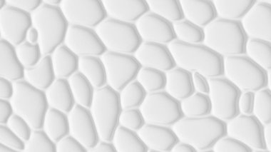 Farklı şekillerde hücreleri olan soyut beyaz doku. 3d illüstrasyon, 3d görselleştirme.