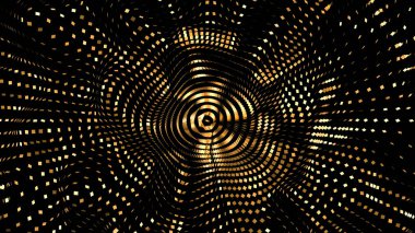 Altın yaldızlı güzel siyah arkaplan. 3d illüstrasyon, 3d canlandırma.