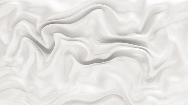 Elegantní bílé pozadí s tekoucími látkovými vlnami. 3D ilustrace, 3D vykreslování. — Stock fotografie