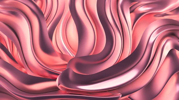 Fundo rosa de luxo com cortinas de pérola do tecido. Ilustração 3D, visualização 3D . — Fotografia de Stock