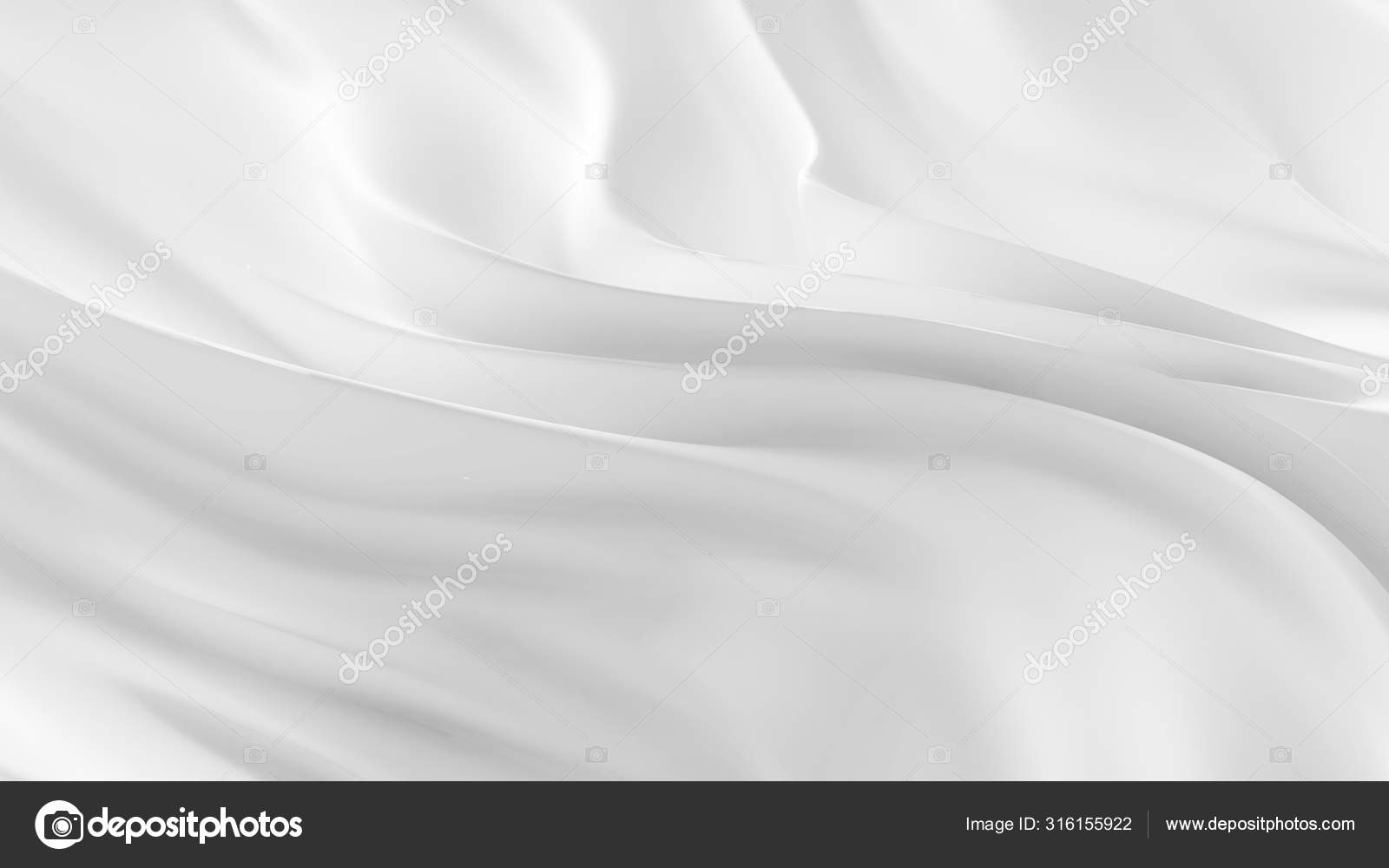 Elegant White Background With Drapery Fabric 3d Illustration 3d