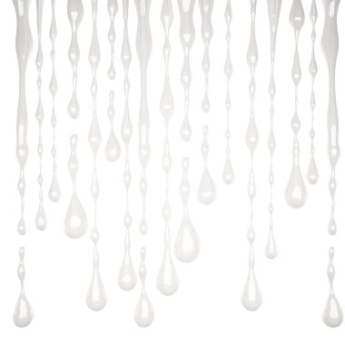 Bir tutam kalın beyaz sıvı. 3d illüstrasyon, 3d canlandırma.