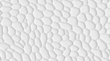 Farklı şekillerde hücreleri olan soyut beyaz doku. 3d illüstrasyon, 3d görselleştirme.