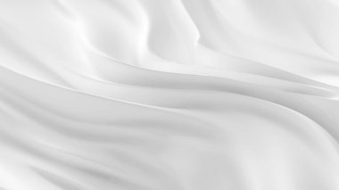 Kumaşlı kumaşlı zarif beyaz bir arkaplan. 3d illüstrasyon, 3d canlandırma.