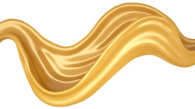 Beyaz bir arka planda karamelli su sıçraması. 3d illüstrasyon, 3d canlandırma.