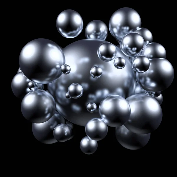 Palla astratta di forma metallica. Illustrazione 3d, rendering 3d . — Foto Stock