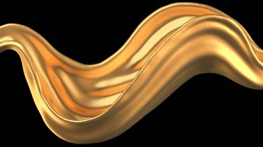 Gizemli, mistik, lüks altın serpintisi. 3d illüstrasyon, 3d canlandırma.