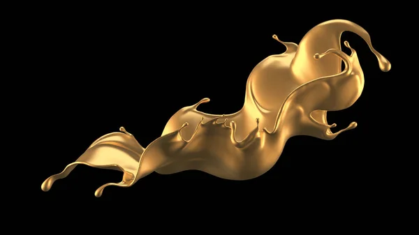 Mystisk lyxig stänk, med guldskimrande pärlnyanser. 3D-illustration, 3D-återgivning. — Stockfoto