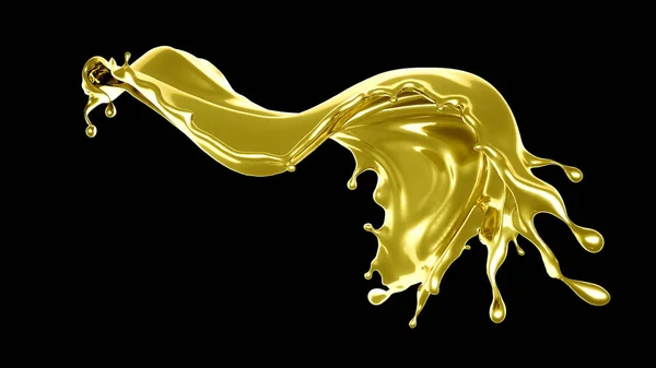 진한 황금빛 액체입니다. 3D 삽화 , 3D 렌더링. — 스톡 사진