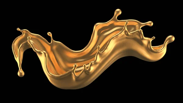 Mysterious, mystical, luxury splash of gold. 3d illustration, 3d rendering. — Stock Photo, Image