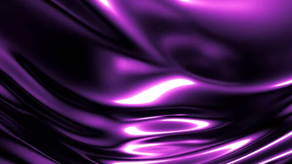 Elegantní stylové purpurové tmavé pozadí s záhyby, závěsy a víry. 3D ilustrace, 3D vykreslování. — Stock fotografie