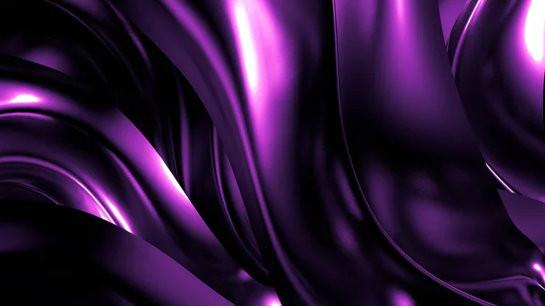 Elegante elegante sfondo viola scuro con pieghe, tende e vortici. Illustrazione 3d, rendering 3d . — Foto Stock