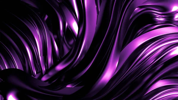 Elegante elegante sfondo viola scuro con pieghe, tende e vortici. Illustrazione 3d, rendering 3d . — Foto Stock