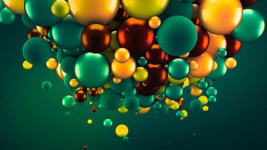 Neşeli, pozitif, taşaklı, parlak bir arka plan. 3d görüntüleme, 3d illüstrasyon.