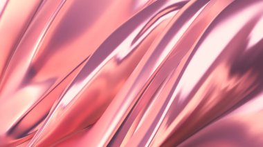 Saten kumaşlı lüks pembe arka plan. 3d görüntüleme, 3d illüstrasyon.
