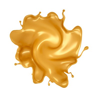 Altın sarısı karamel. 3d görüntüleme, 3d illüstrasyon.