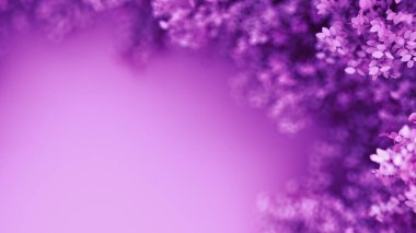 Yılın mevsimi yapraklı, güzel mor bir arka plan. 3d görüntüleme, 3d illüstrasyon.