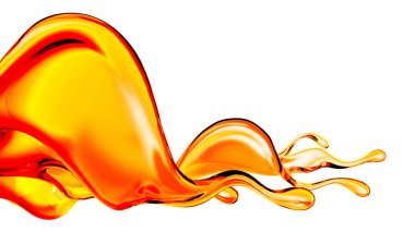 Bir tutam portakal suyu. 3d görüntüleme, 3d illüstrasyon.