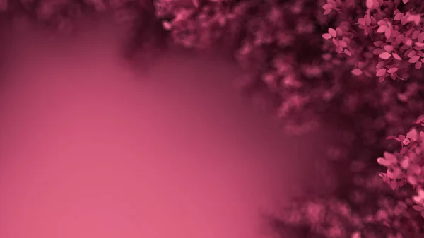 Piękne Różowe Tło Liśćmi Pora Roku Renderowanie Ilustracja — Zdjęcie stockowe