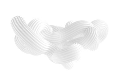 Beyaz arkaplanda soyut bir form. 3d görüntüleme, 3d illüstrasyon.