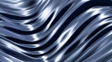 Saten ile güzel mavi arka plan. 3d görüntüleme, 3d illüstrasyon.