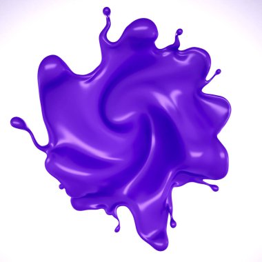 Bir tutam mor sıvı. 3d görüntüleme, 3d illüstrasyon.