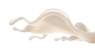 Bir tutam süt. 3d görüntüleme, 3d illüstrasyon.