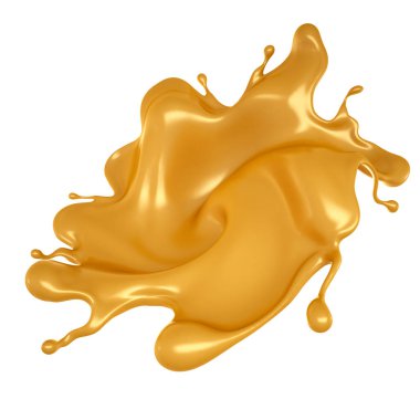 Altın sarısı karamel. 3d görüntüleme, 3d illüstrasyon.