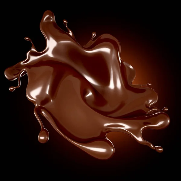 Ein Spritzer Schokolade Auf Braunem Hintergrund Darstellung Illustration — Stockfoto