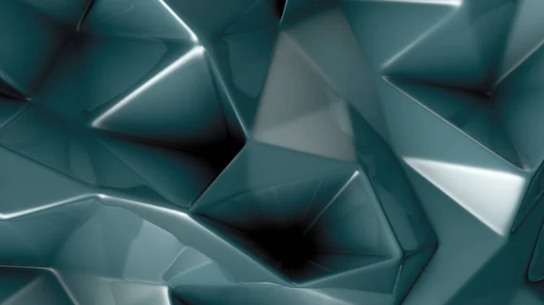 Grüner Kristall Hintergrund Mit Dreiecken Darstellung Illustration — Stockfoto