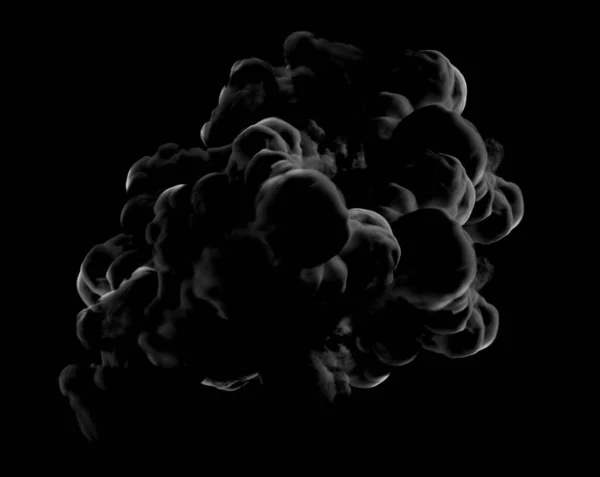 灰烟熏在黑色背景上 3D渲染 3D说明 — 图库照片